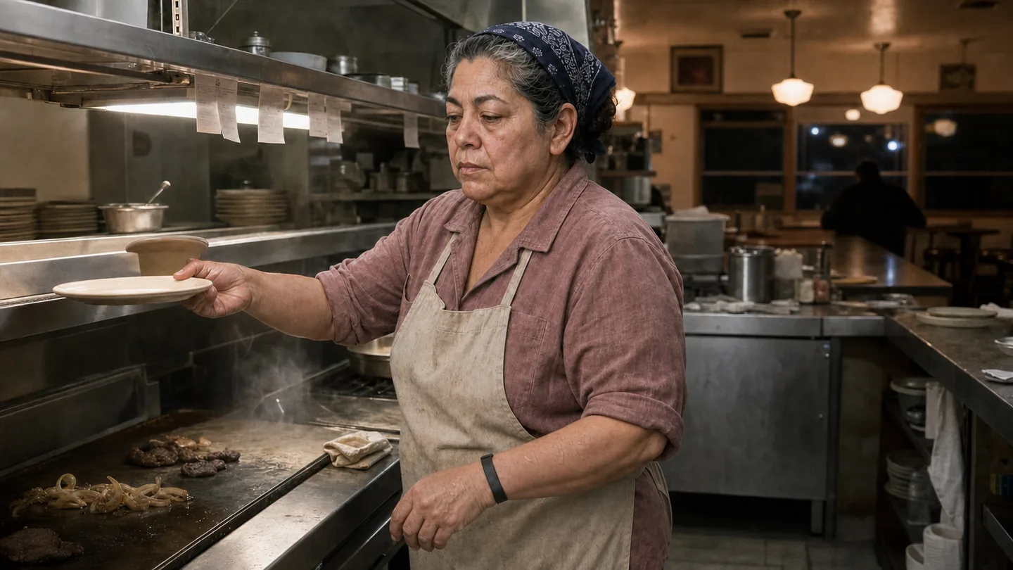 Lola Armenta working the night line at the Coyote Grill